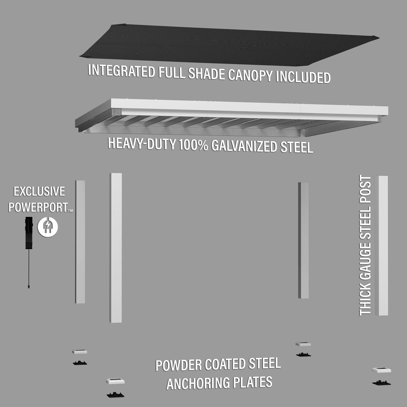 14×12 windham modern steel pergola with sail shade soft canopy 14×12 windham modern steel pergola with sail shade soft canopy
