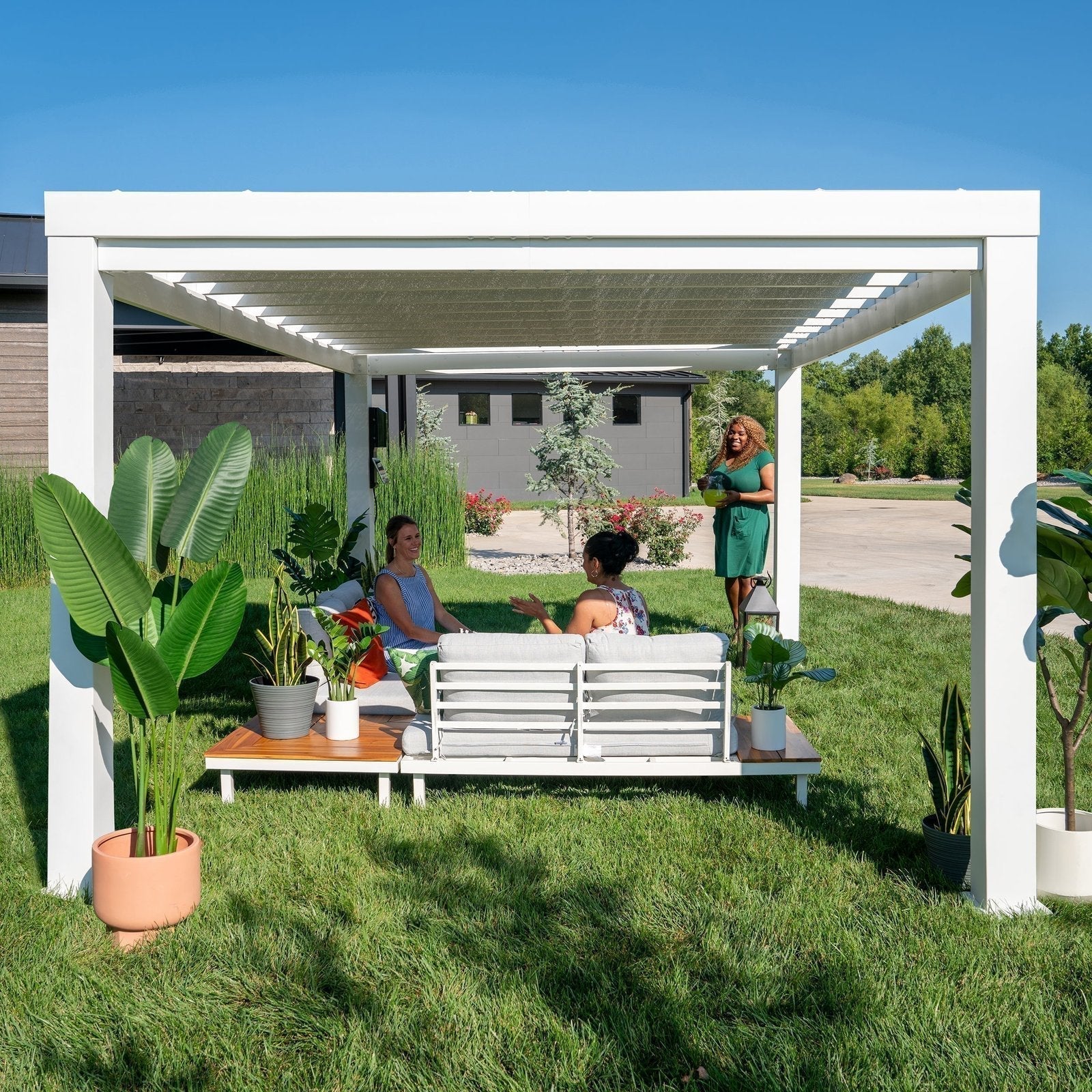 14×12 windham modern steel pergola with sail shade soft canopy 14×12 windham modern steel pergola with sail shade soft canopy