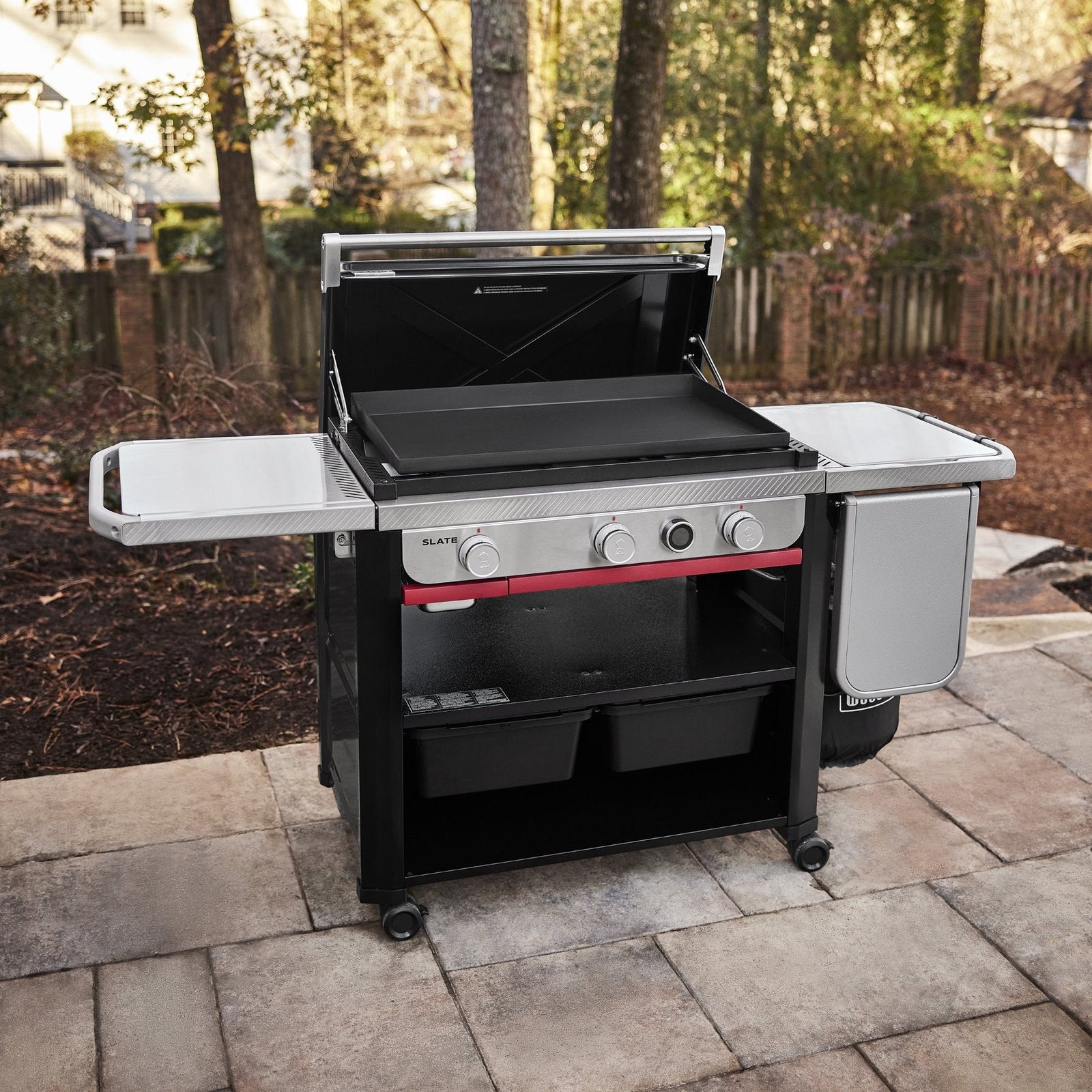 slate® 30″ rust resistant griddle with extendable side table (liquid propane)