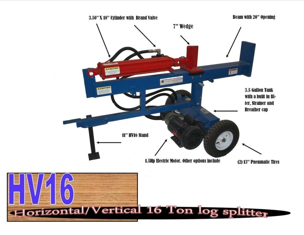 16 ton ram splitter horizontal vertical electric log splitter (hv16 4) 16 ton ram splitter horizontal vertical electric log splitter (hv16 4)