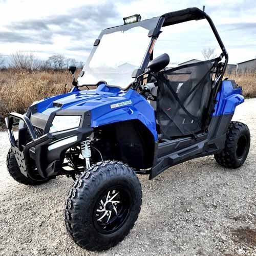 200cc highlander utv fuel injected utility vehicle gas golf cart alternate fully loaded – yk200u – blue
