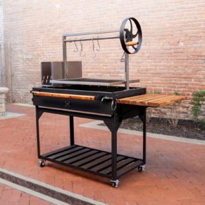 premium argentine/santa maria bbq grill with wood fire and charcoal grill