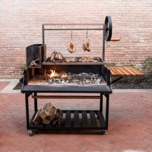 premium argentine/santa maria bbq grill with wood fire and charcoal grill
