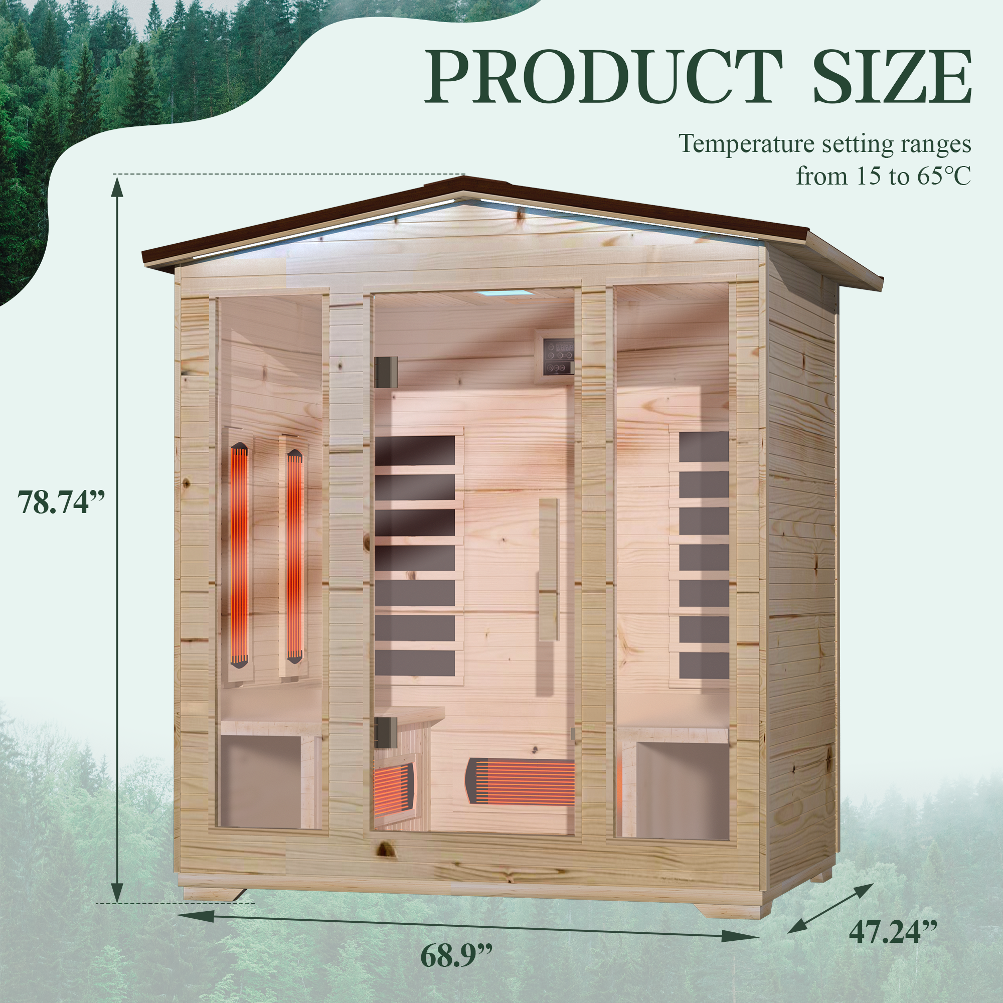 erommy outdoor sauna 4 person, far infrared wooden sauna, personal sauna with bluetooth speaker and changeable chromotherapy lighting erommy outdoor sauna 4 person, far infrared wooden sauna, personal sauna with bluetooth speaker and changeable chromotherapy lighting