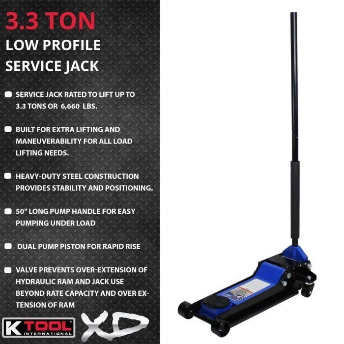 k tool heavy duty low profile 3.33 ton floor jack