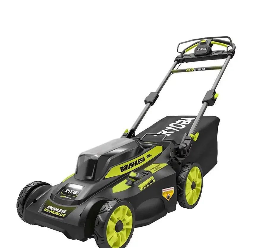 ryobi 40v brushless 20 in. cordless walk behind self propelled lawn mower with 6.0 ah battery & charger ryobi 40v brushless 20 in. cordless walk behind self propelled lawn mower with 6.0 ah battery & charger