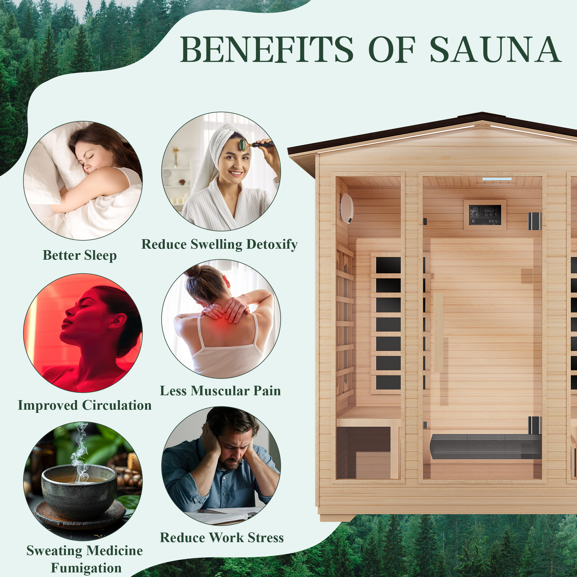 erommy outdoor sauna 4 person, far infrared wooden sauna, personal sauna with bluetooth speaker and changeable chromotherapy lighting erommy outdoor sauna 4 person, far infrared wooden sauna, personal sauna with bluetooth speaker and changeable chromotherapy lighting