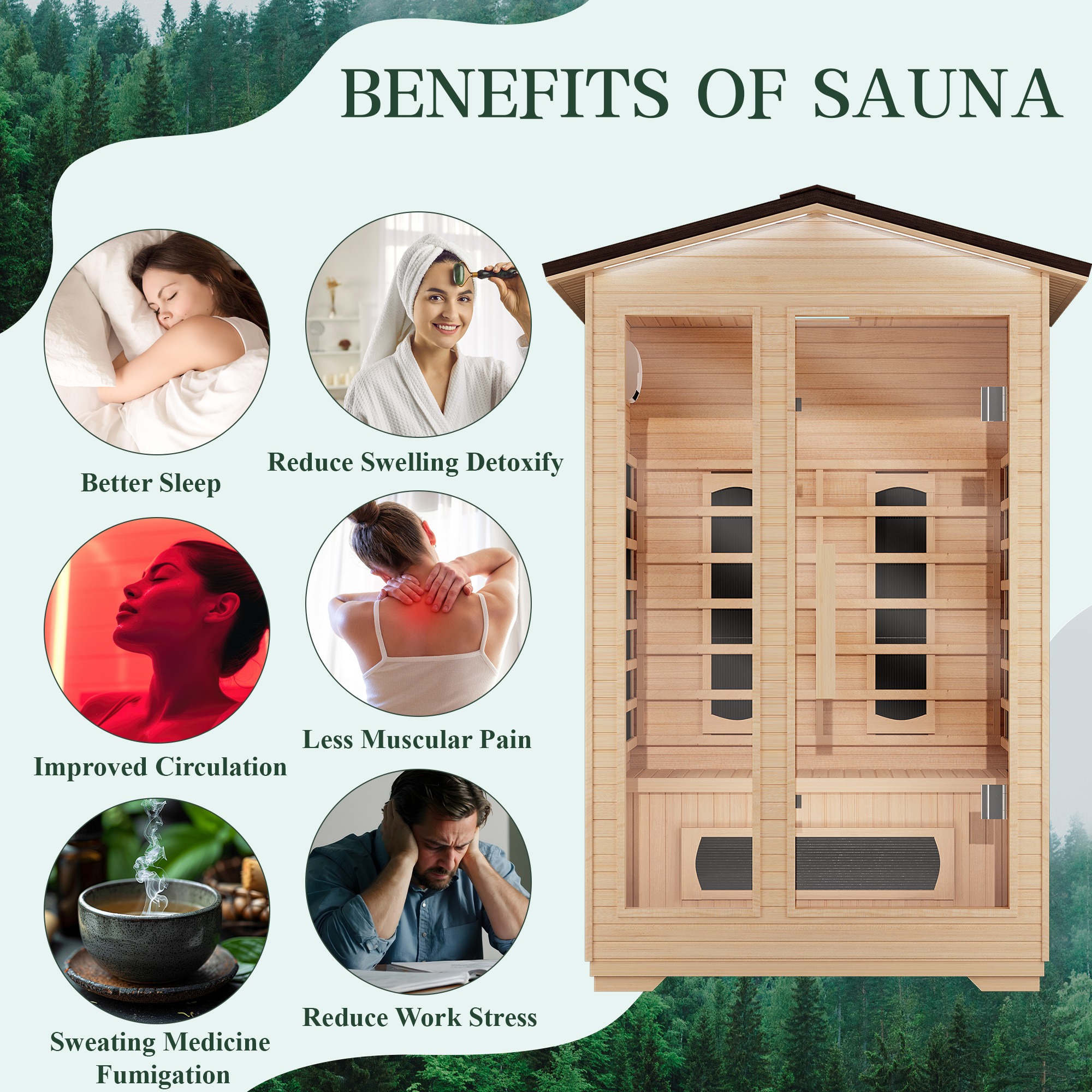 erommy outdoor sauna 2 person, far infrared wooden sauna, personal sauna with bluetooth speaker and changeable chromotherapy lighting erommy outdoor sauna 2 person, far infrared wooden sauna, personal sauna with bluetooth speaker and changeable chromotherapy lighting