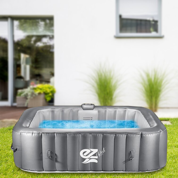 4 seat inflatable pool spa – portable hot tub spa with light and remote control