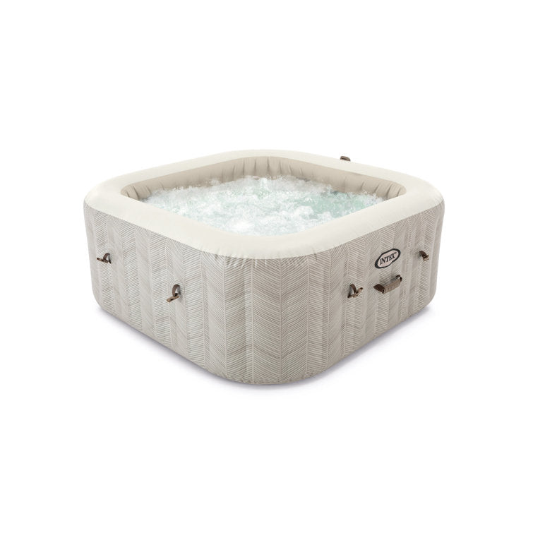 4 person 140 jet vinyl square inflatable hot tub in off white