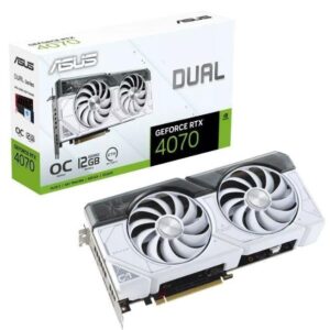 asus nvidia geforce rtx 4070 12 gb gddr6x 192 bit pcie 4.0 16x 1xhdmi 3xdisplayport dual rtx4070 o12g white