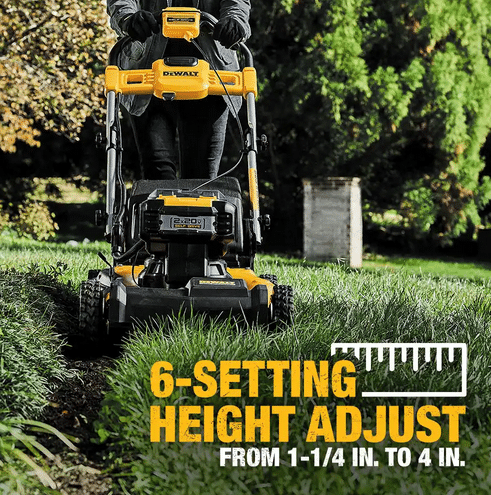 21.5 in. 20 v li ion cordless battery walk behind self propelled mower w/hedge,bare trimmer,blower,cleaner,pole/hand saw