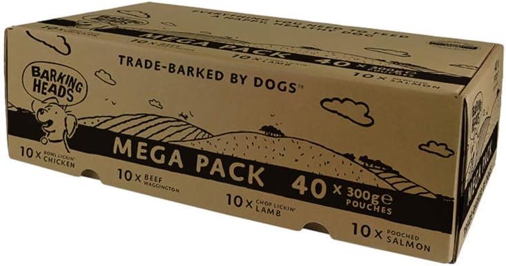 barking heads wet dog food pouches mega variety pack natural & grain free with no artificial flavours plus added vitamins & minerals 40 x 300g barking heads wet dog food pouches mega variety pack natural & grain free with no artificial flavours plus added vitamins & minerals 40 x 300g