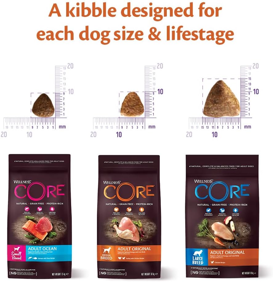 wellness core ocean 10 kg, salmon & tuna – dry dog food for medium to large breeds, grain free, natural, hypoallergenic, protein rich, high fish content, supports healthy skin & shiny coat wellness core ocean 10 kg, salmon & tuna – dry dog food for medium to large breeds, grain free, natural, hypoallergenic, protein rich, high fish content, supports healthy skin & shiny coat
