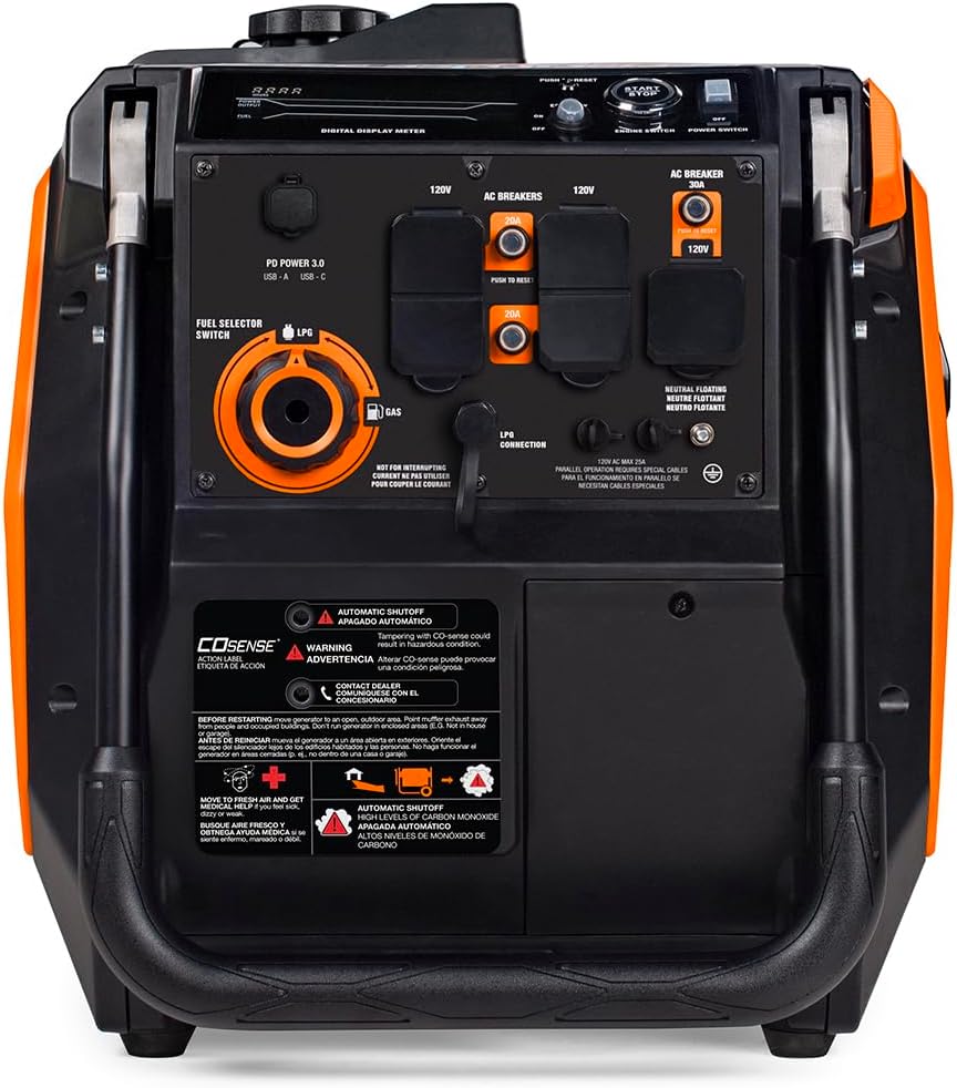 generac 3,300 watt gas powered portable inverter generator – lightweight and compact generac 3,300 watt gas powered portable inverter generator – lightweight and compact