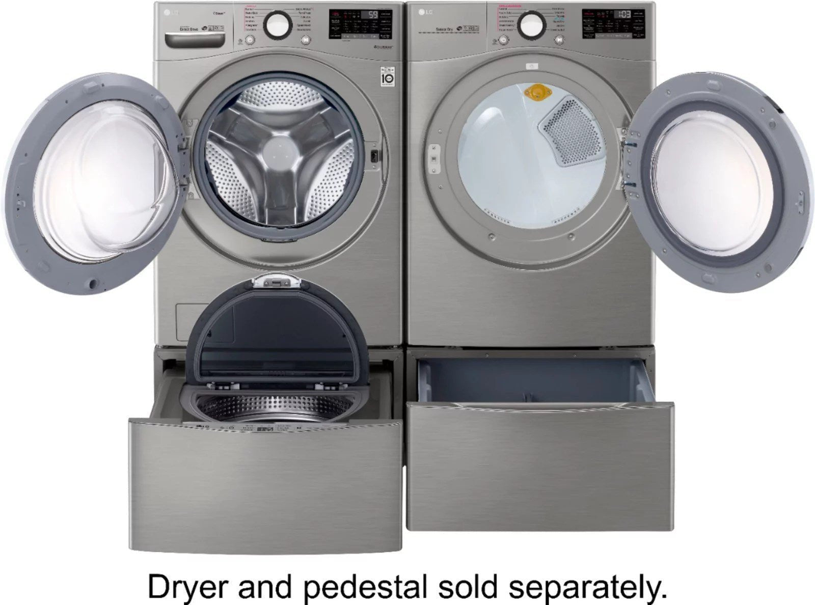 lg – 4.5 cu. ft. high efficiency stackable smart front load washer with steam and 6motion technology – graphite steel lg – 4.5 cu. ft. high efficiency stackable smart front load washer with steam and 6motion technology – graphite steel