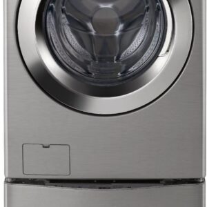 lg – 4.5 cu. ft. high efficiency stackable smart front load washer with steam and 6motion technology – graphite steel