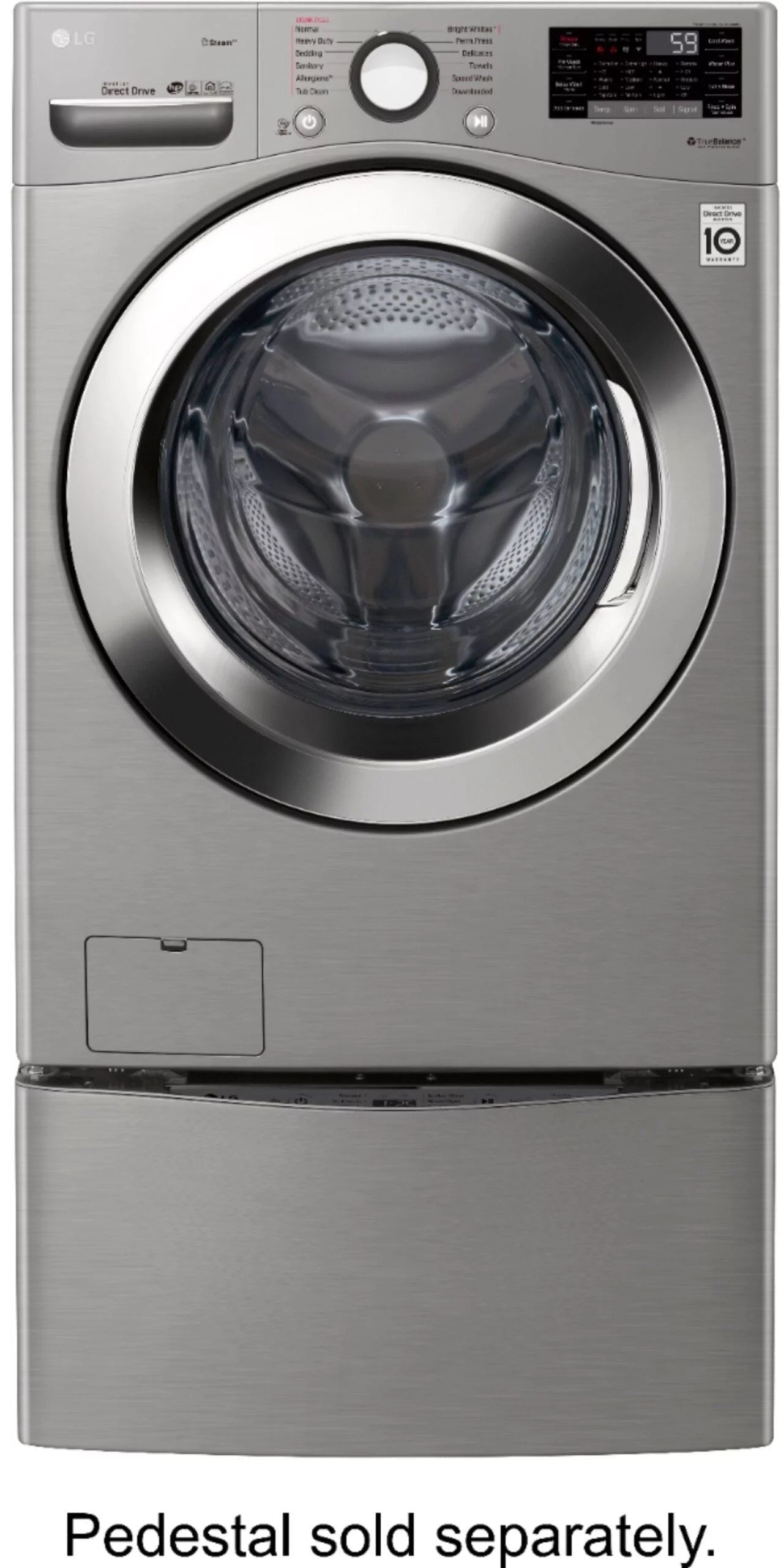 lg – 4.5 cu. ft. high efficiency stackable smart front load washer with steam and 6motion technology – graphite steel lg – 4.5 cu. ft. high efficiency stackable smart front load washer with steam and 6motion technology – graphite steel