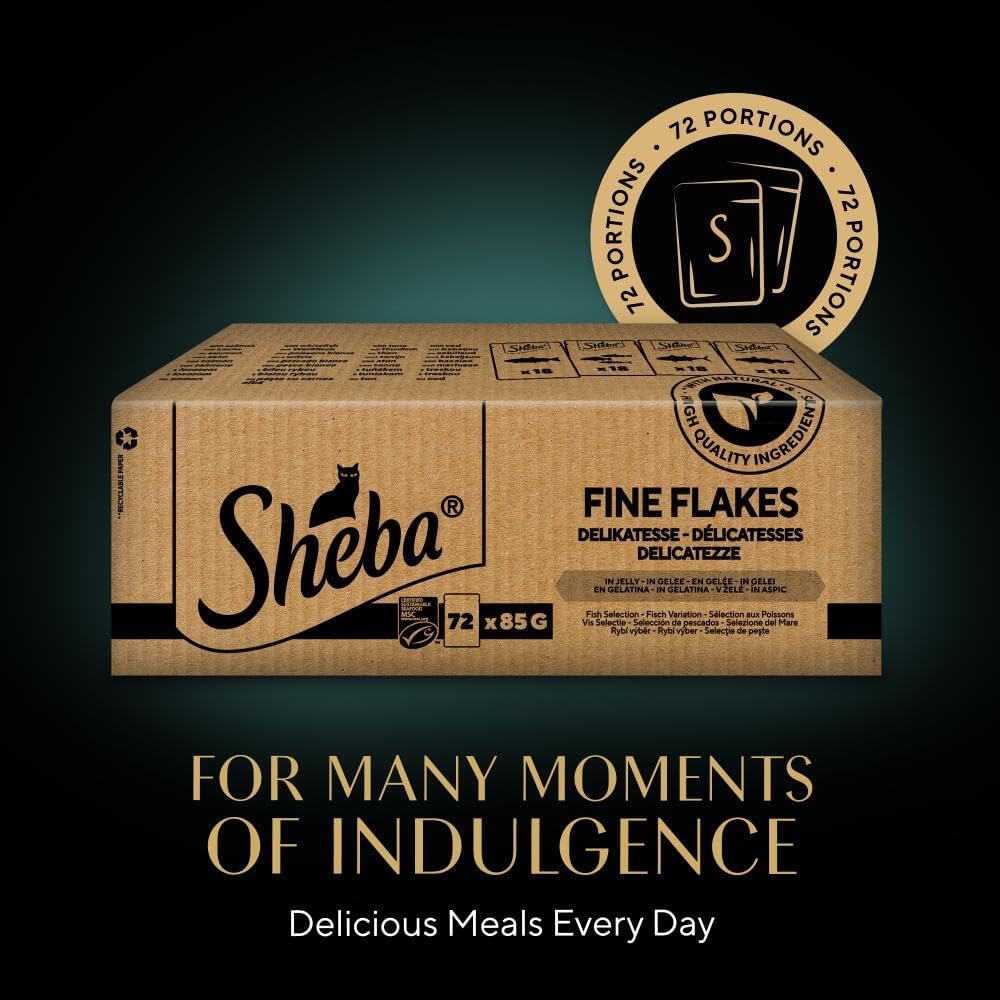 sheba adult wet cat food pouches 72 x 85 g fish collection bulk cat food megapack 72 jelly pouches sheba adult wet cat food pouches 72 x 85 g fish collection bulk cat food megapack 72 jelly pouches