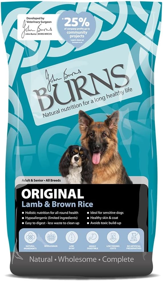 burns pet nutrition hypoallergenic complete dry dog food adult and senior dog original lamb and brown rice 12 kg burns pet nutrition hypoallergenic complete dry dog food adult and senior dog original lamb and brown rice 12 kg