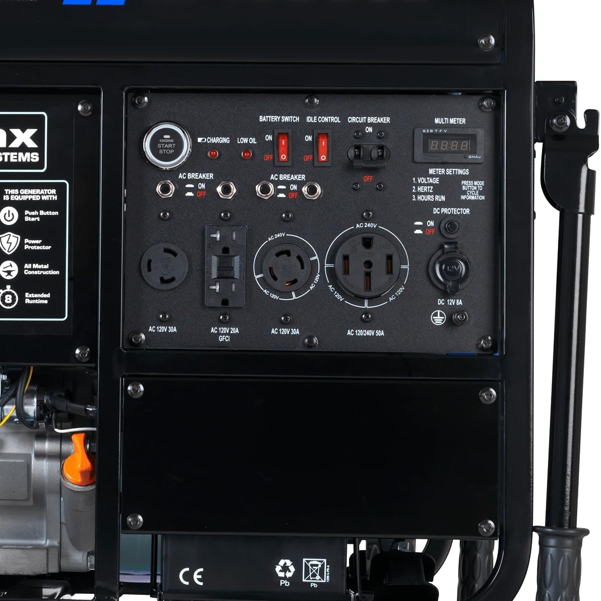 duromax xp13000eh 13,000 watt dual fuel portable generator – gas & propane, electric start duromax xp13000eh 13,000 watt dual fuel portable generator – gas & propane, electric start