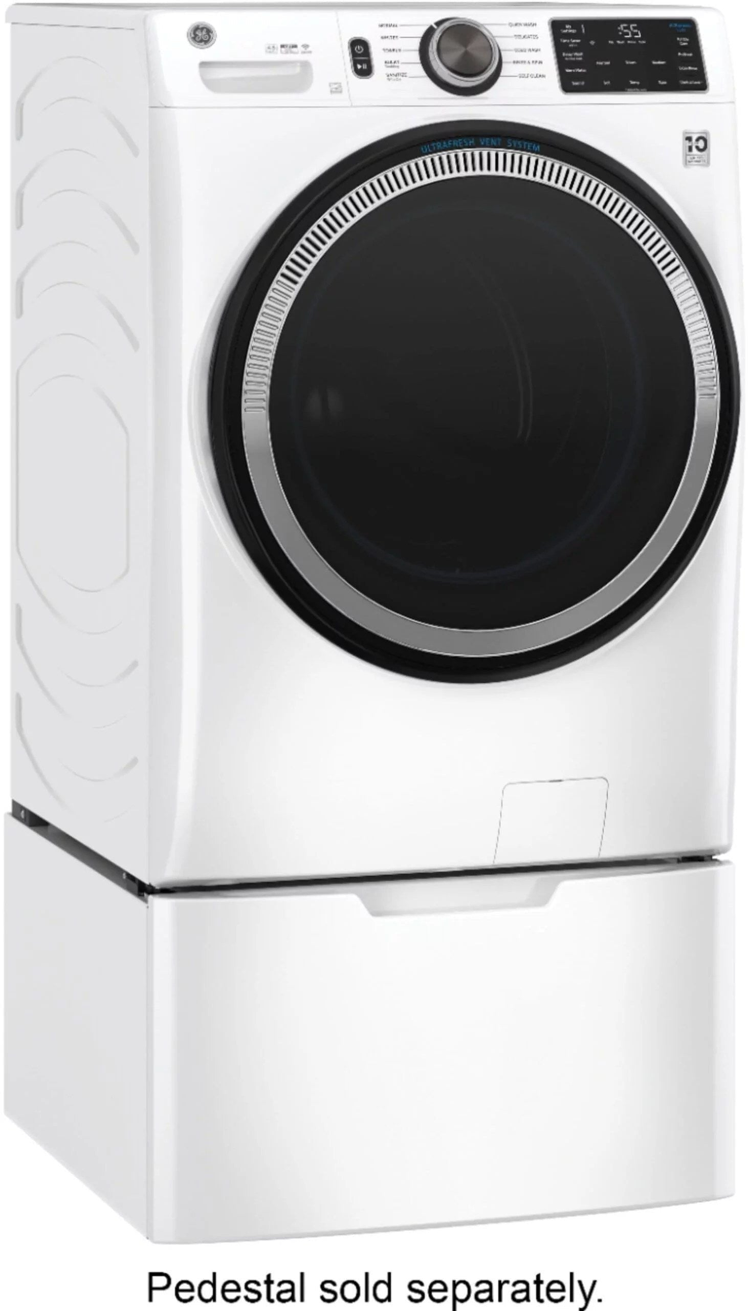 ge – 4.8 cuft high efficiency stackable smart front load washer w/ultrafresh vent system & microban antimicrobial technology – white on white ge – 4.8 cuft high efficiency stackable smart front load washer w/ultrafresh vent system & microban antimicrobial technology – white on white