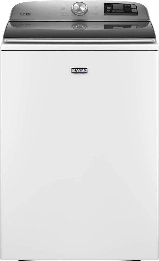 maytag – 5.3 cu. ft. high efficiency smart top load washer with extra power button – white maytag – 5.3 cu. ft. high efficiency smart top load washer with extra power button – white