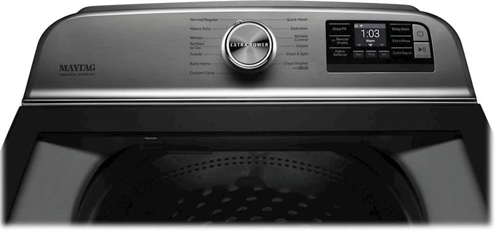 maytag – 5.3 cu. ft. high efficiency smart top load washer with extra power button – white maytag – 5.3 cu. ft. high efficiency smart top load washer with extra power button – white