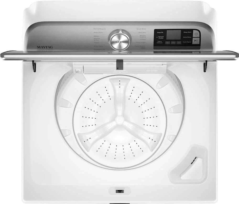 maytag – 5.3 cu. ft. high efficiency smart top load washer with extra power button – white maytag – 5.3 cu. ft. high efficiency smart top load washer with extra power button – white