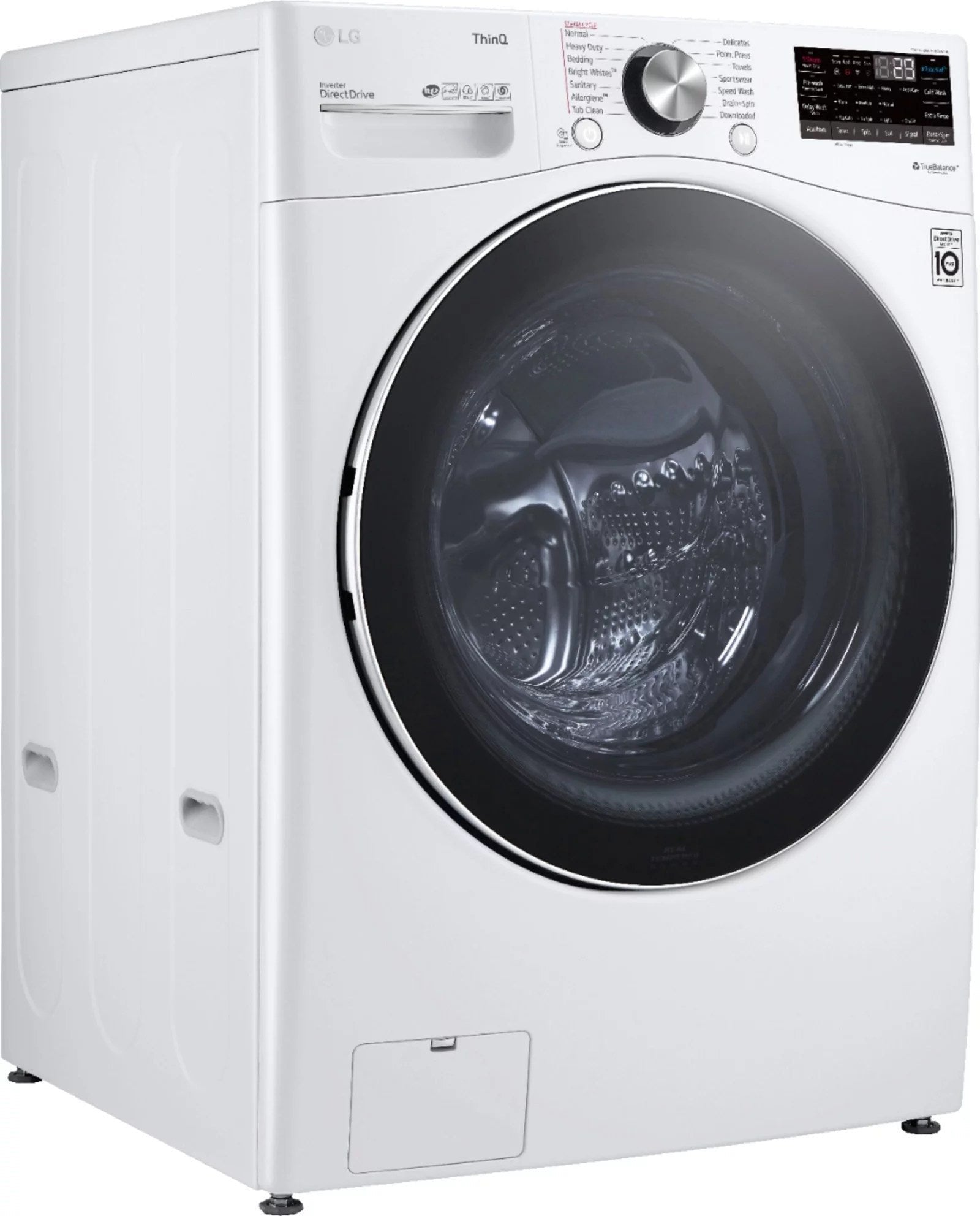 lg – 5.0 cu. ft. high efficiency stackable smart front load washer with steam and built in intelligence – white lg – 5.0 cu. ft. high efficiency stackable smart front load washer with steam and built in intelligence – white