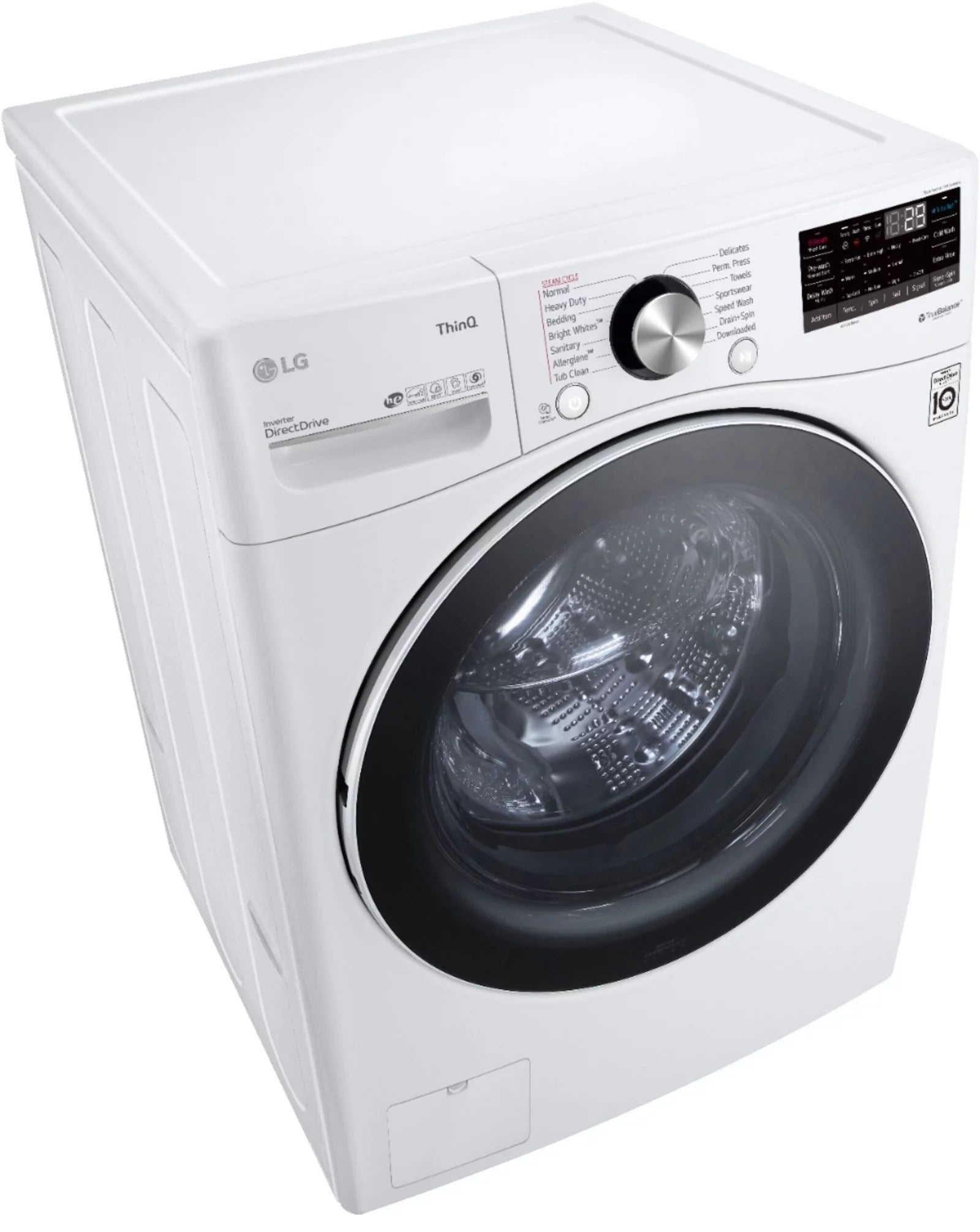 lg – 5.0 cu. ft. high efficiency stackable smart front load washer with steam and built in intelligence – white lg – 5.0 cu. ft. high efficiency stackable smart front load washer with steam and built in intelligence – white