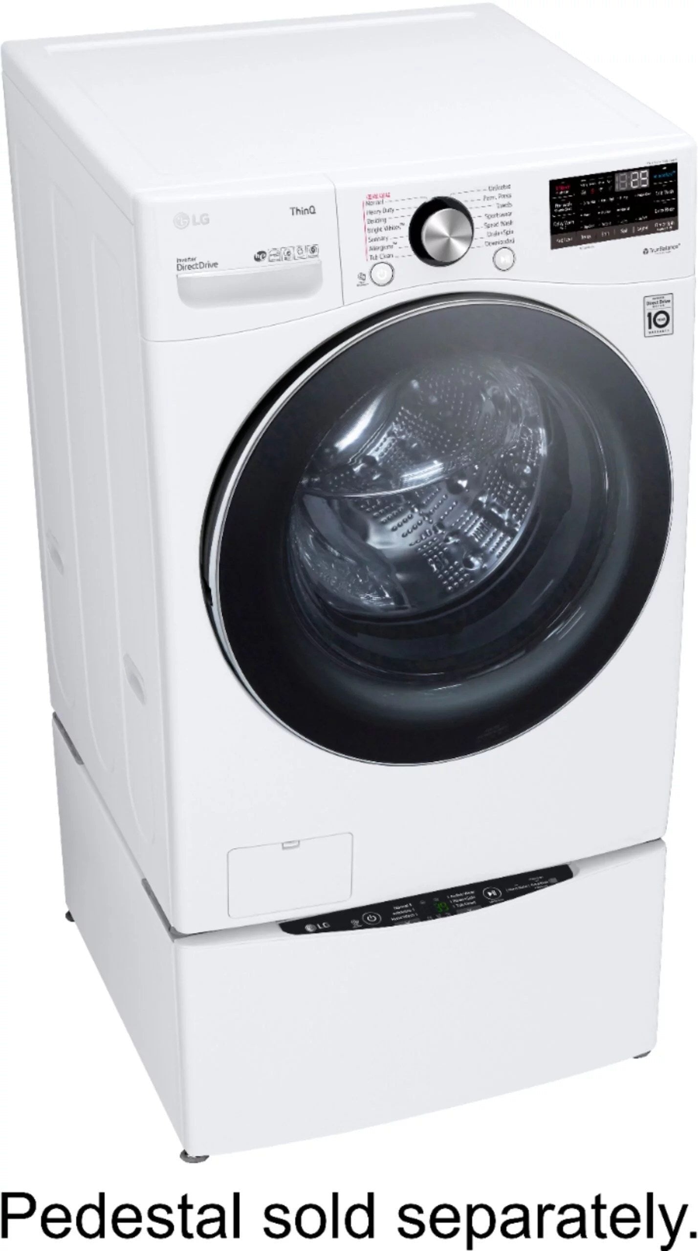 lg – 5.0 cu. ft. high efficiency stackable smart front load washer with steam and built in intelligence – white lg – 5.0 cu. ft. high efficiency stackable smart front load washer with steam and built in intelligence – white
