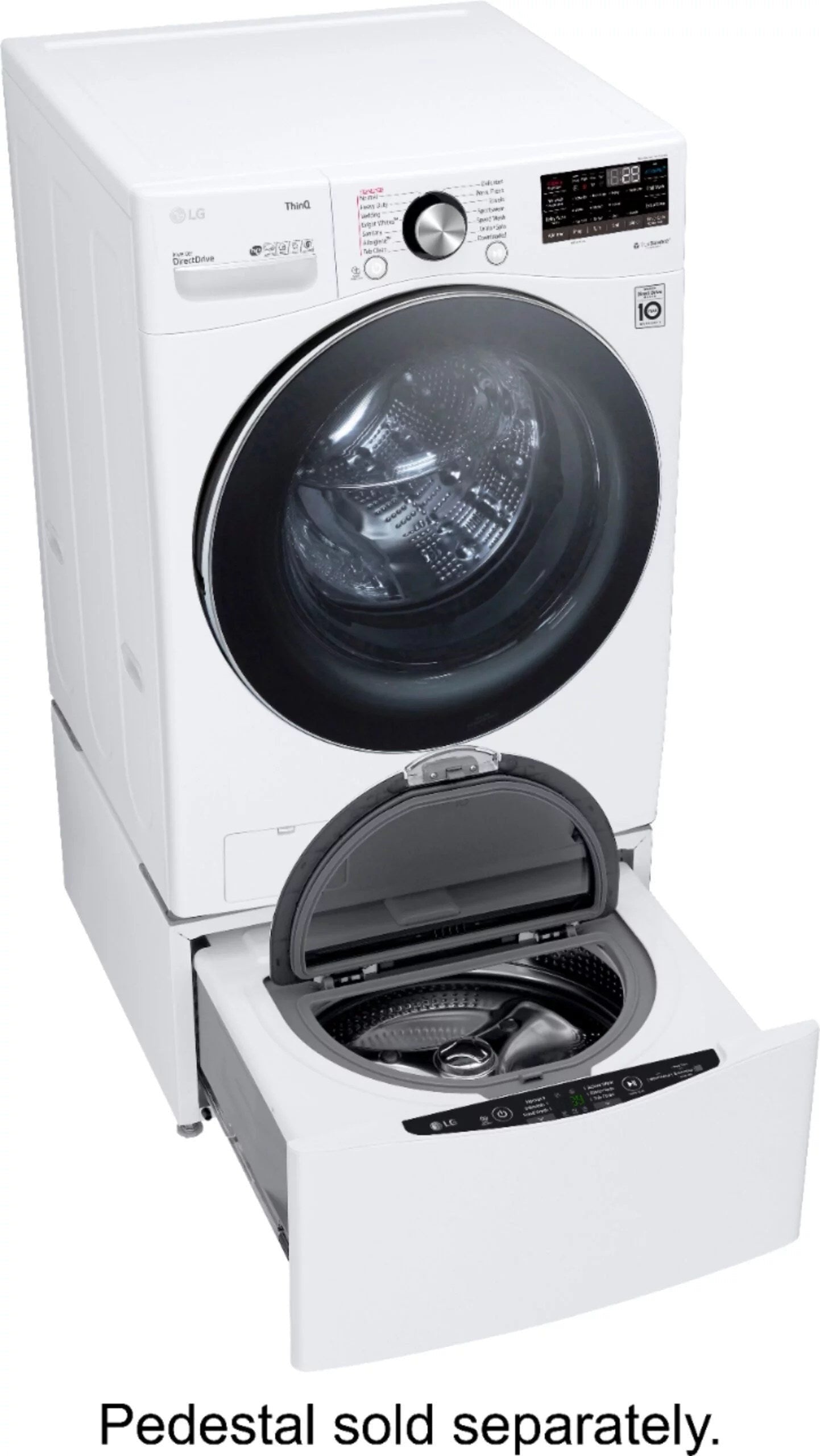 lg – 5.0 cu. ft. high efficiency stackable smart front load washer with steam and built in intelligence – white lg – 5.0 cu. ft. high efficiency stackable smart front load washer with steam and built in intelligence – white
