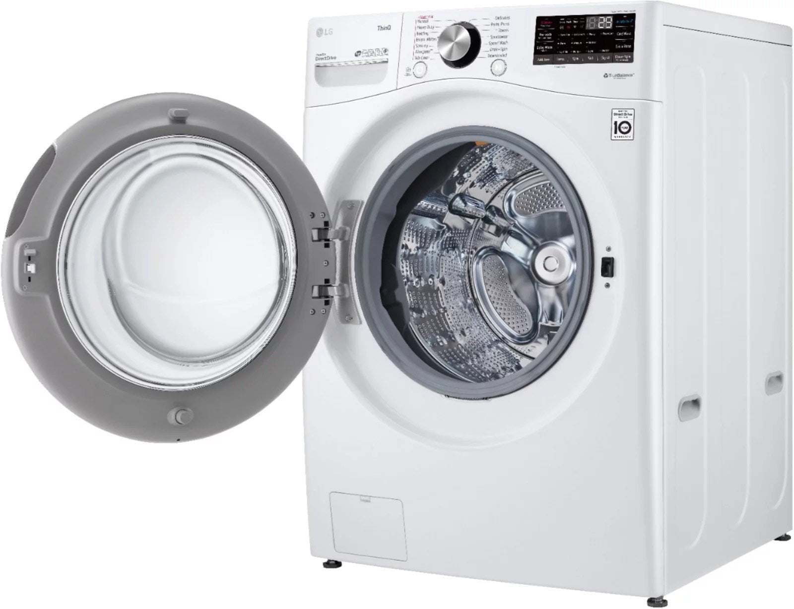 lg – 5.0 cu. ft. high efficiency stackable smart front load washer with steam and built in intelligence – white lg – 5.0 cu. ft. high efficiency stackable smart front load washer with steam and built in intelligence – white