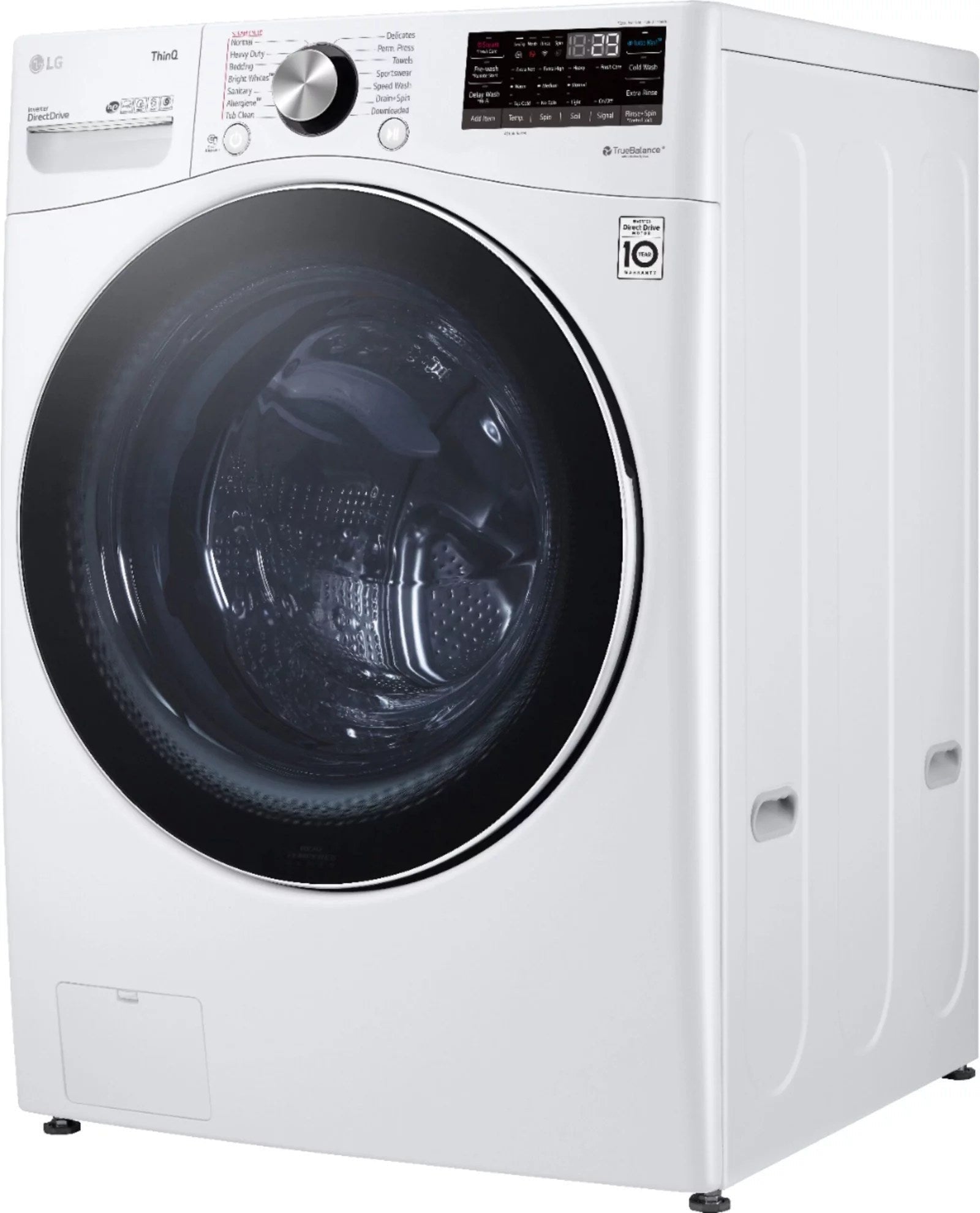 lg – 5.0 cu. ft. high efficiency stackable smart front load washer with steam and built in intelligence – white lg – 5.0 cu. ft. high efficiency stackable smart front load washer with steam and built in intelligence – white