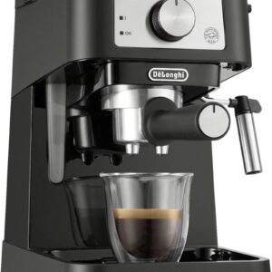 de’longhi – stilosa 15 bar pump espresso machine – black and stainless