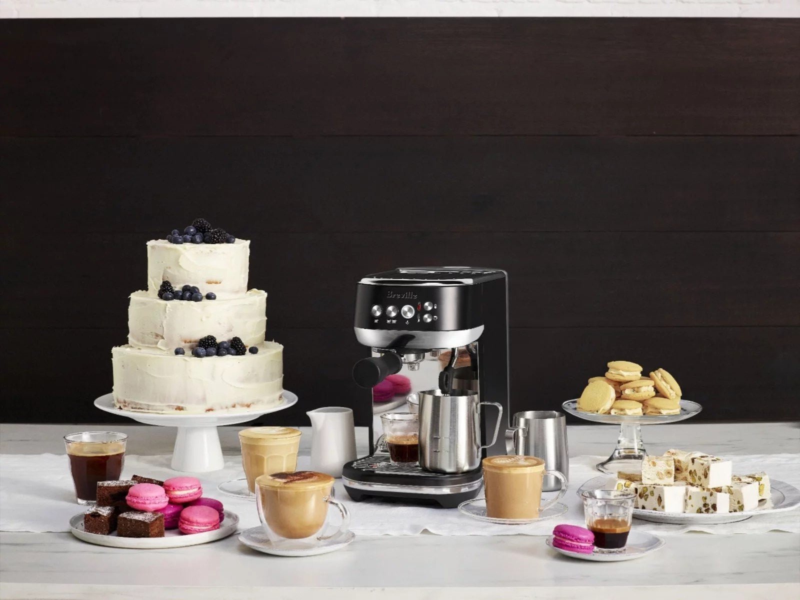 breville the bambino plus espresso machine, black truffle bes500btr1bus1 breville the bambino plus espresso machine, black truffle bes500btr1bus1