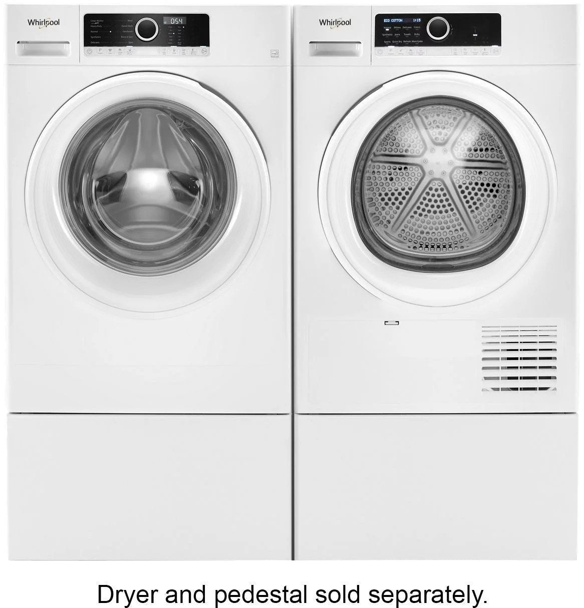 whirlpool – 1.9 cu. ft. high efficiency stackable front load washer with detergent dosing aid – white whirlpool – 1.9 cu. ft. high efficiency stackable front load washer with detergent dosing aid – white