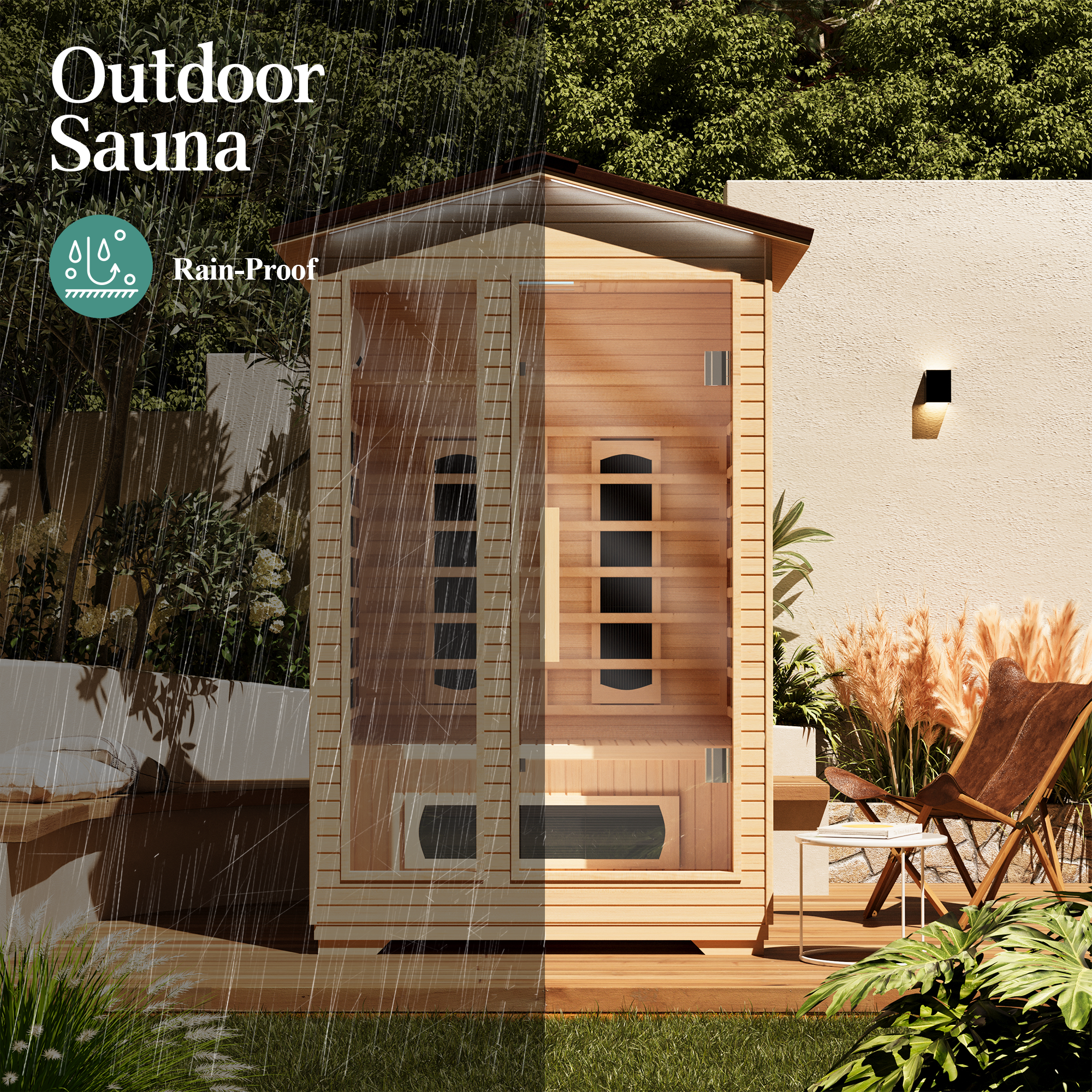 erommy outdoor sauna 2 person, far infrared wooden sauna, personal sauna with bluetooth speaker and changeable chromotherapy lighting erommy outdoor sauna 2 person, far infrared wooden sauna, personal sauna with bluetooth speaker and changeable chromotherapy lighting
