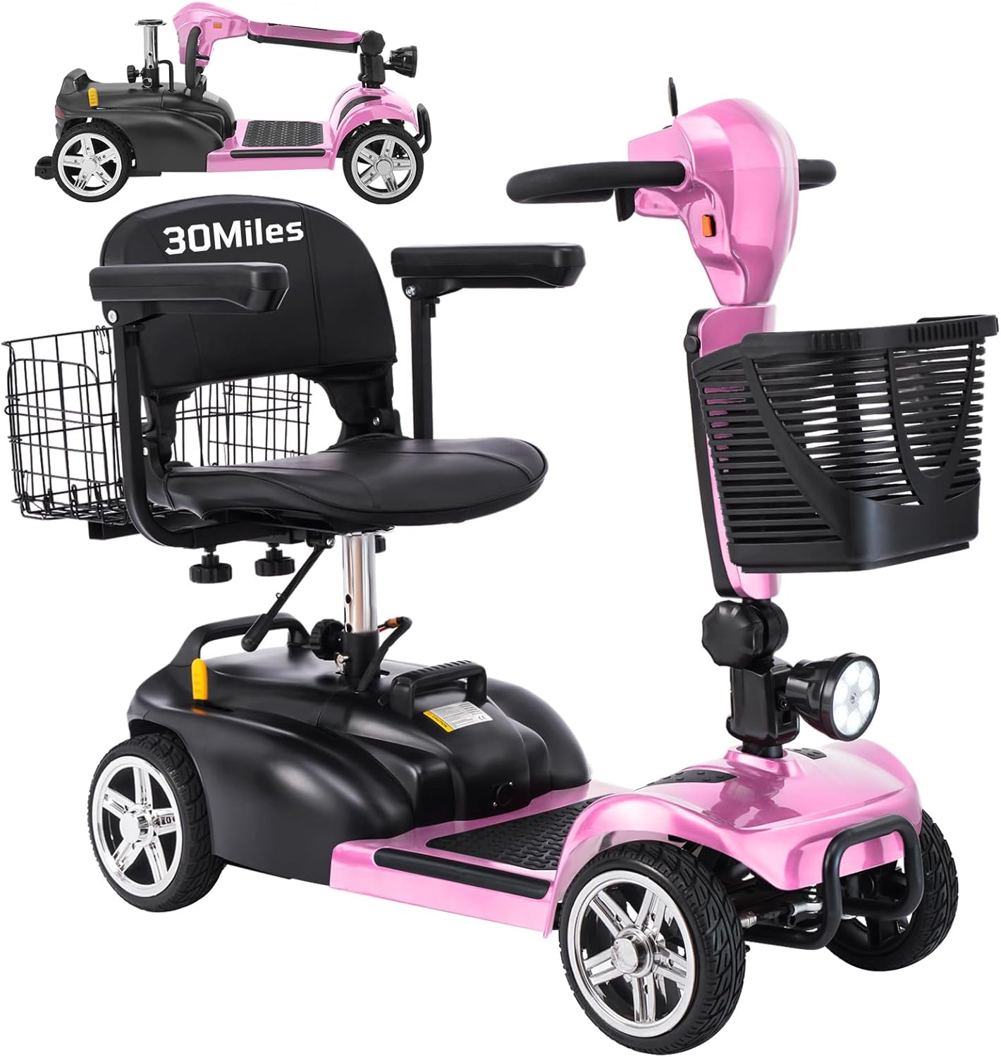 4 wheel mobility scooter for adults & seniors, 15–30 mile range, 350w, removable battery, compact 4 wheel mobility scooter for adults & seniors, 15–30 mile range, 350w, removable battery, compact