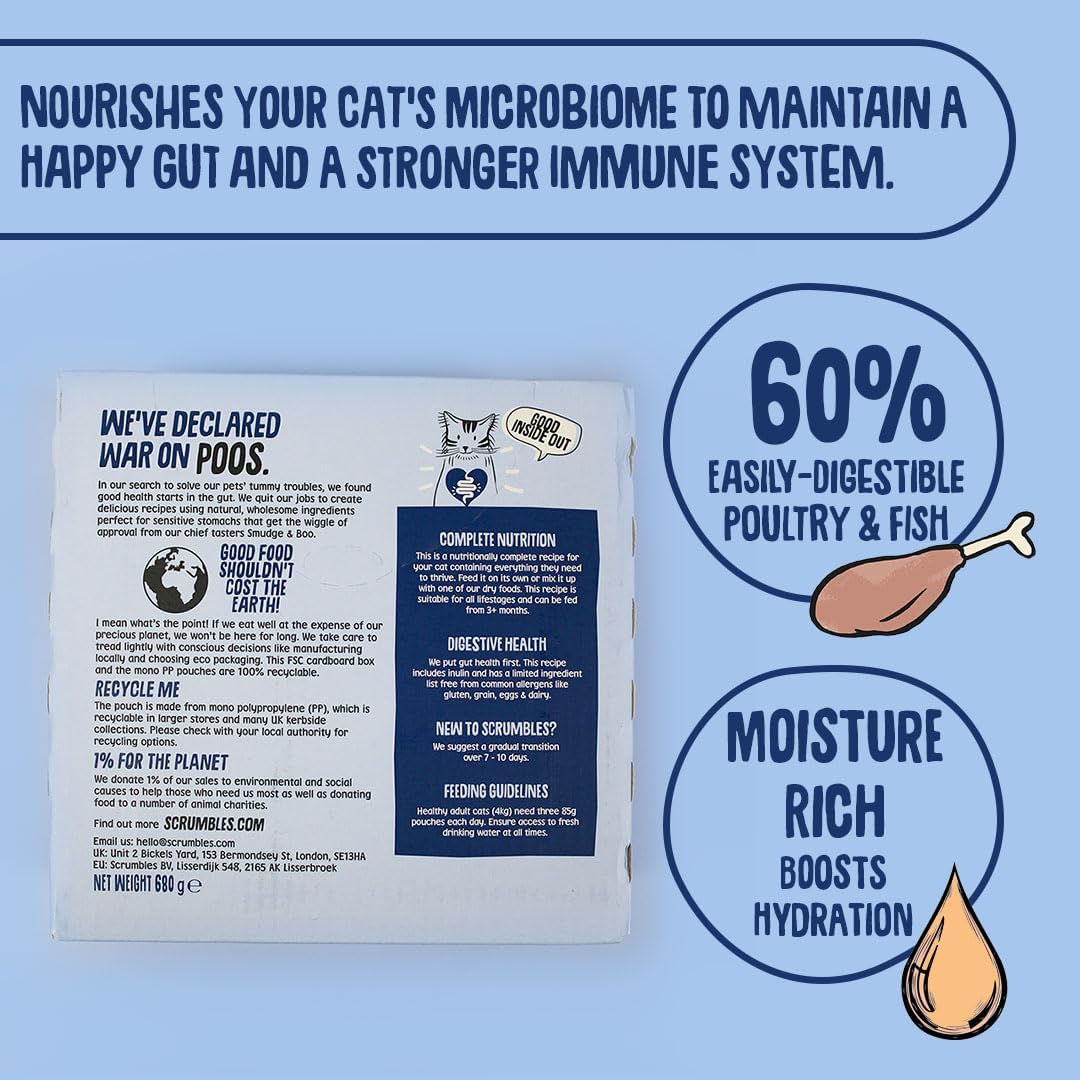 scrumbles grain free wet cat pate pouch selection 32x85g scrumbles grain free wet cat pate pouch selection 32x85g
