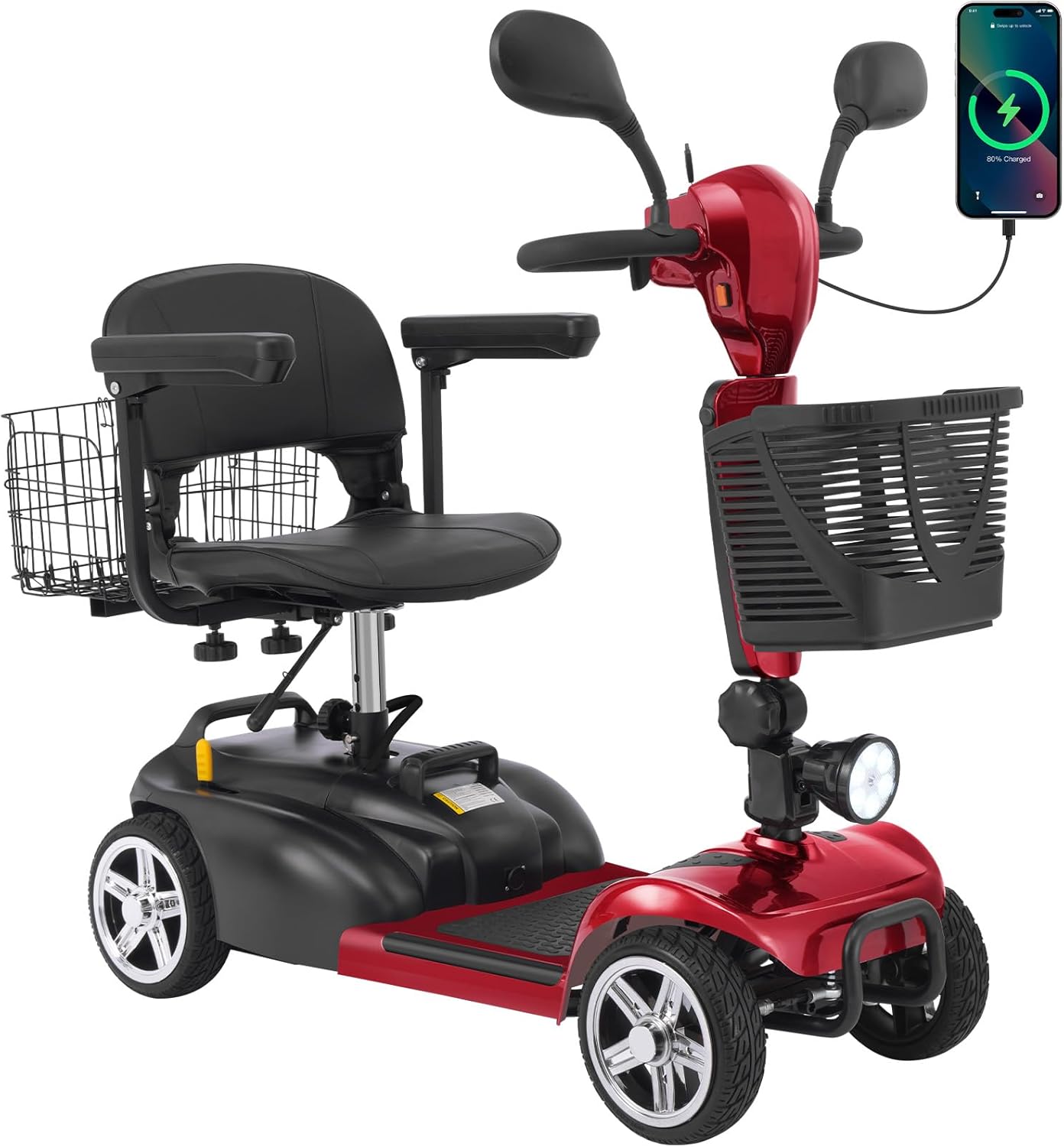 4 wheel mobility scooter for adults & seniors, 15–30 mile range, 350w, removable battery, compact 4 wheel mobility scooter for adults & seniors, 15–30 mile range, 350w, removable battery, compact