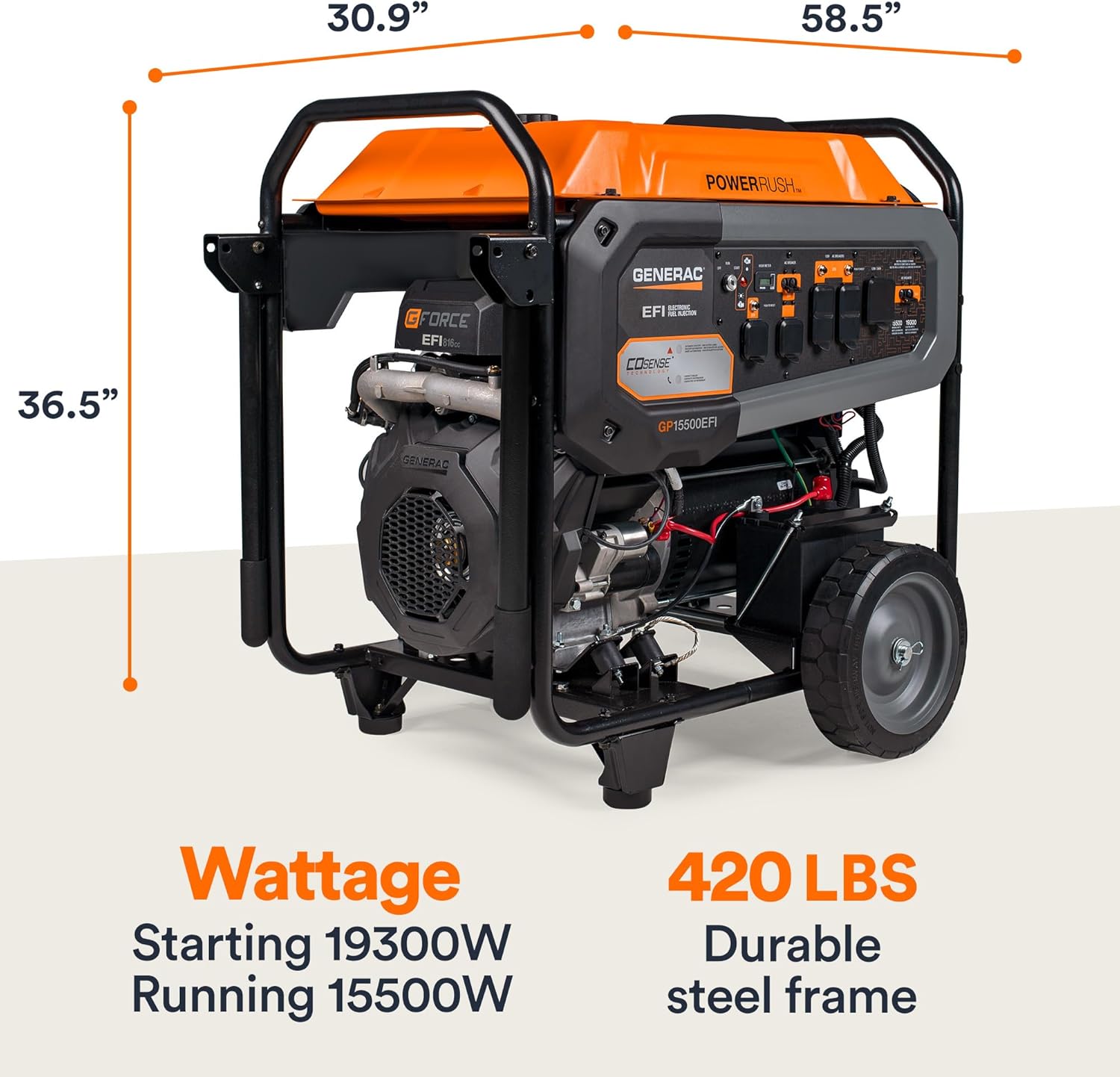 generac 8,125 starting watt portable gas generator – includes extension cord generac 8,125 starting watt portable gas generator – includes extension cord