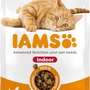 iams indoor complete dry cat food chicken 10kg litter odour control, hairballs & weight management