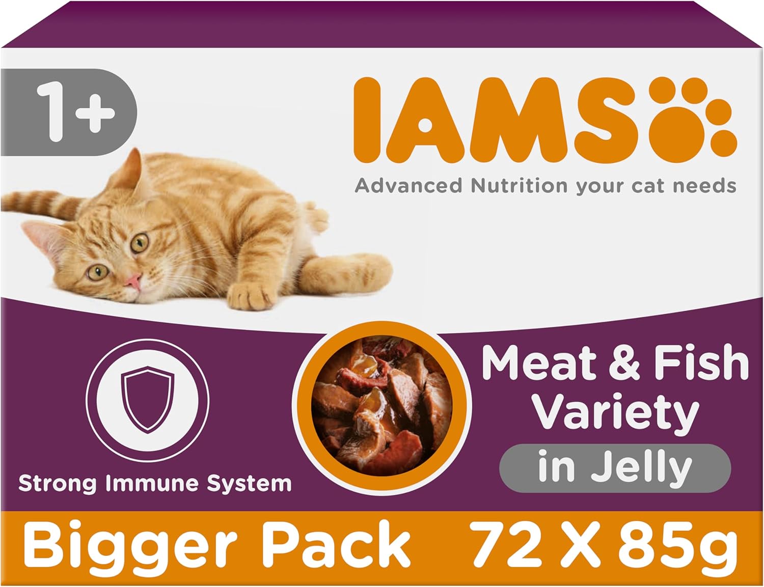 iams adult wet cat food land & sea in jelly 72 x 85g iams adult wet cat food land & sea in jelly 72 x 85g
