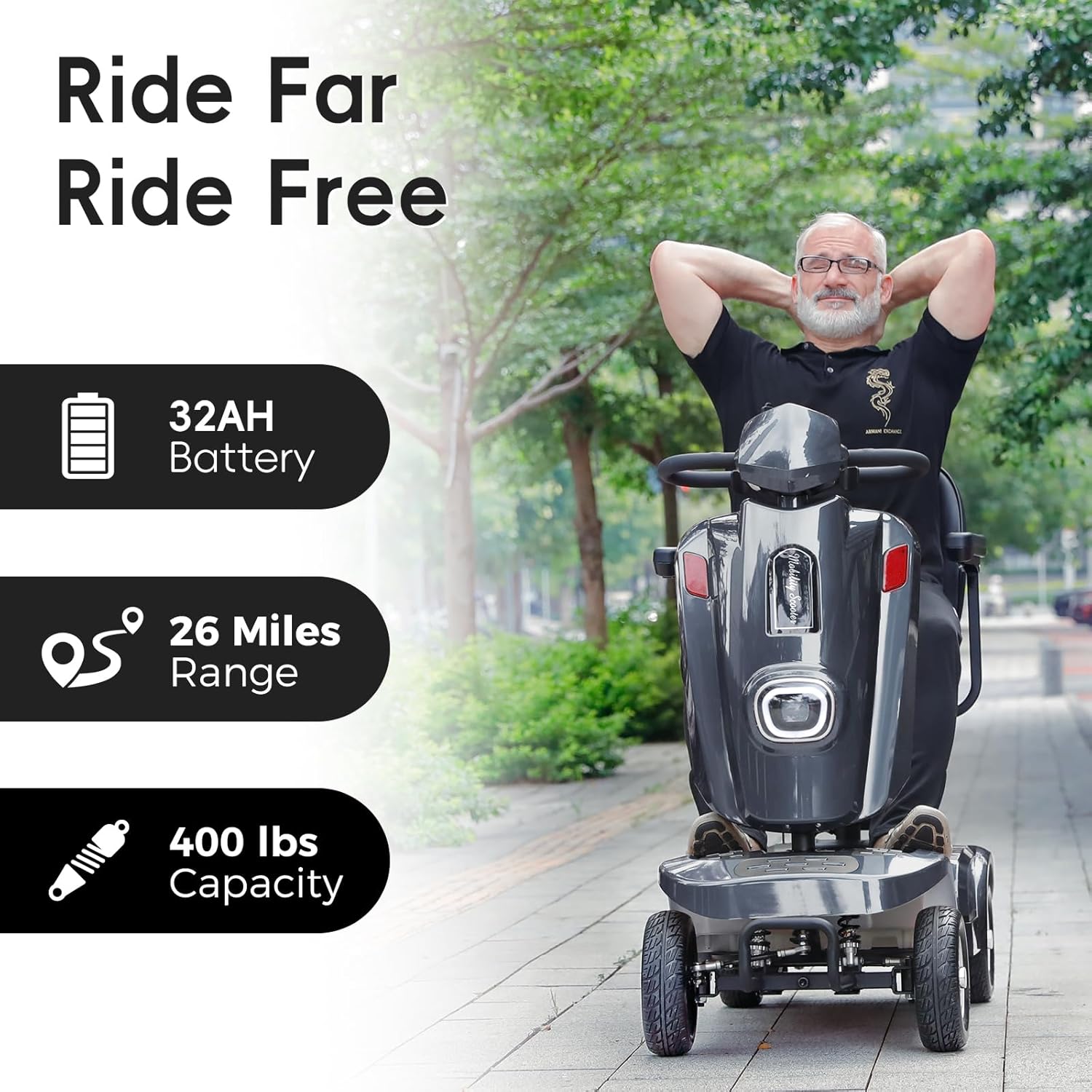 heavy duty electric mobility scooter for adults & seniors, 16–32 mile range, 500–1000w, off road heavy duty electric mobility scooter for adults & seniors, 16–32 mile range, 500–1000w, off road
