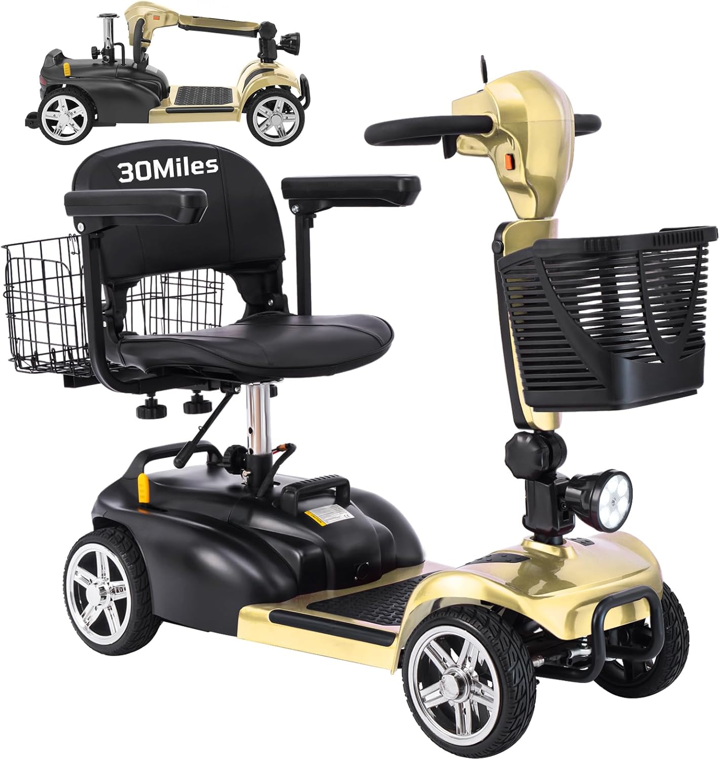 4 wheel mobility scooter for adults & seniors, 15–30 mile range, 350w, removable battery, compact 4 wheel mobility scooter for adults & seniors, 15–30 mile range, 350w, removable battery, compact