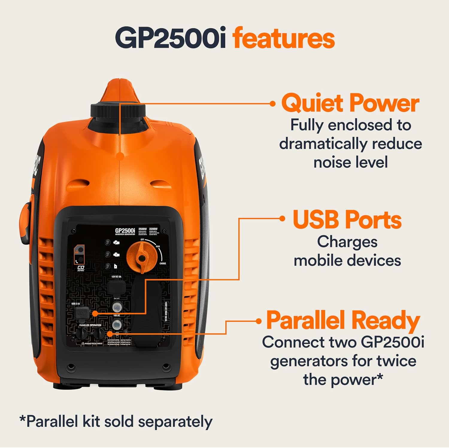 generac 3,300 watt gas powered portable inverter generator – lightweight and compact generac 3,300 watt gas powered portable inverter generator – lightweight and compact
