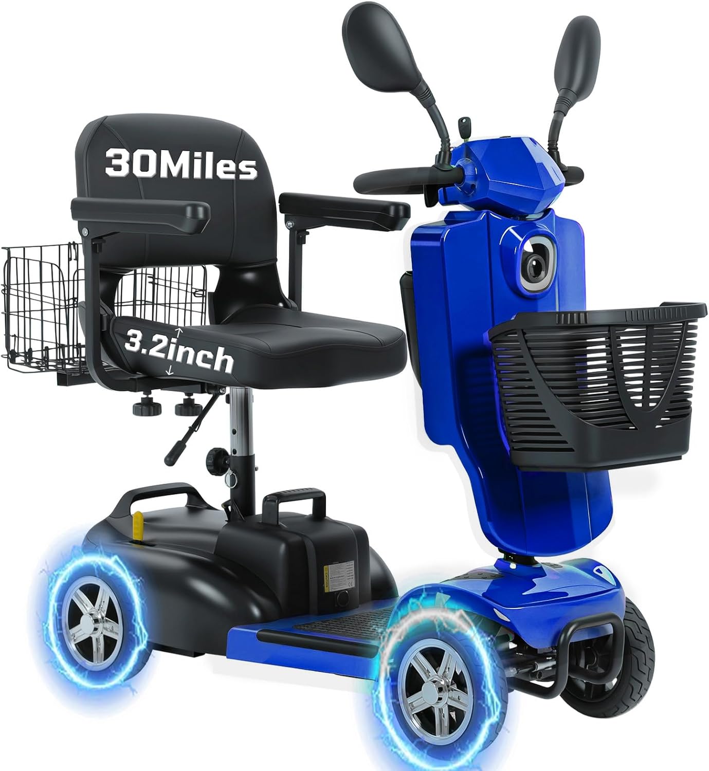 4 wheel mobility scooter for adults & seniors, 15–30 mile range, 350w, removable battery, compact 4 wheel mobility scooter for adults & seniors, 15–30 mile range, 350w, removable battery, compact