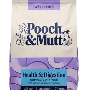 pooch & mutt health & digestion, complete dry dog food (grain free), salmon and sweet potato, 10kg